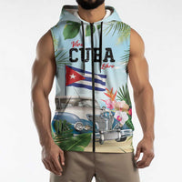 Personalized Viva Cuba Libre Sleeveless Zip Hoodie Libre Car Tropical Style - Wonder Print Shop