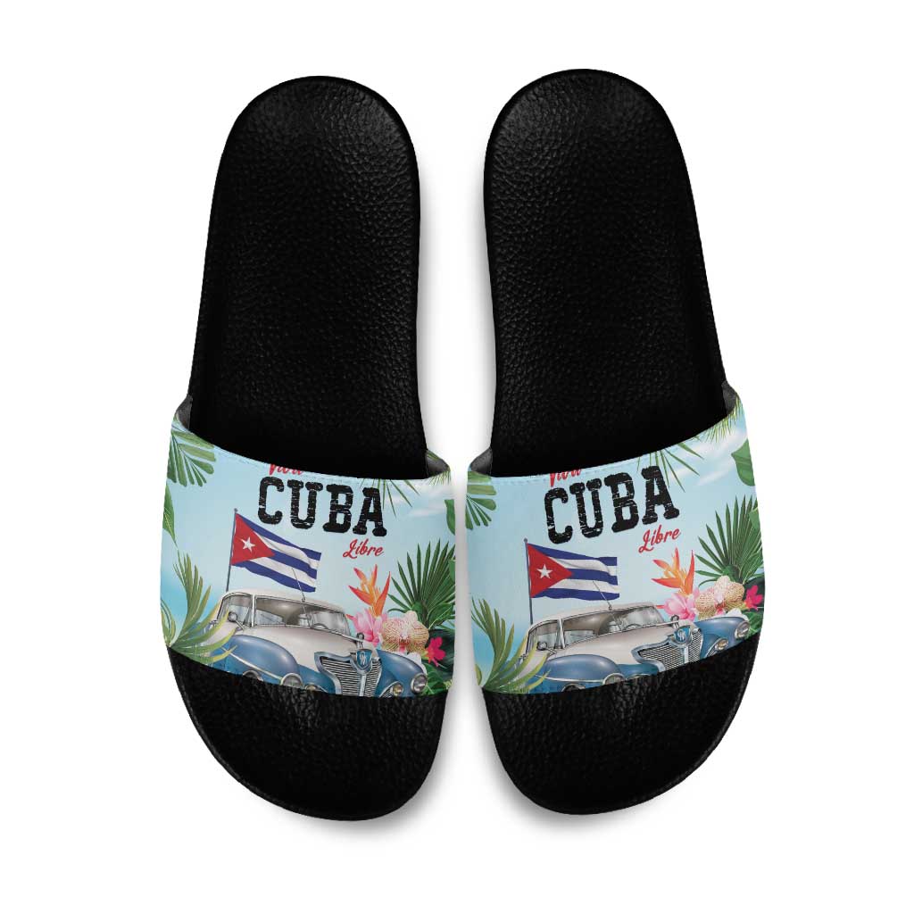 Viva Cuba Libre Slide Sandals Libre Car Tropical Style - Wonder Print Shop