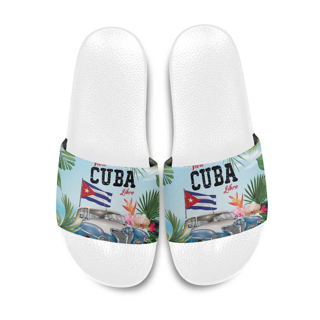 Viva Cuba Libre Slide Sandals Libre Car Tropical Style - Wonder Print Shop