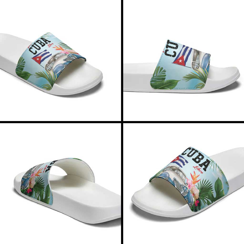 Viva Cuba Libre Slide Sandals Libre Car Tropical Style - Wonder Print Shop