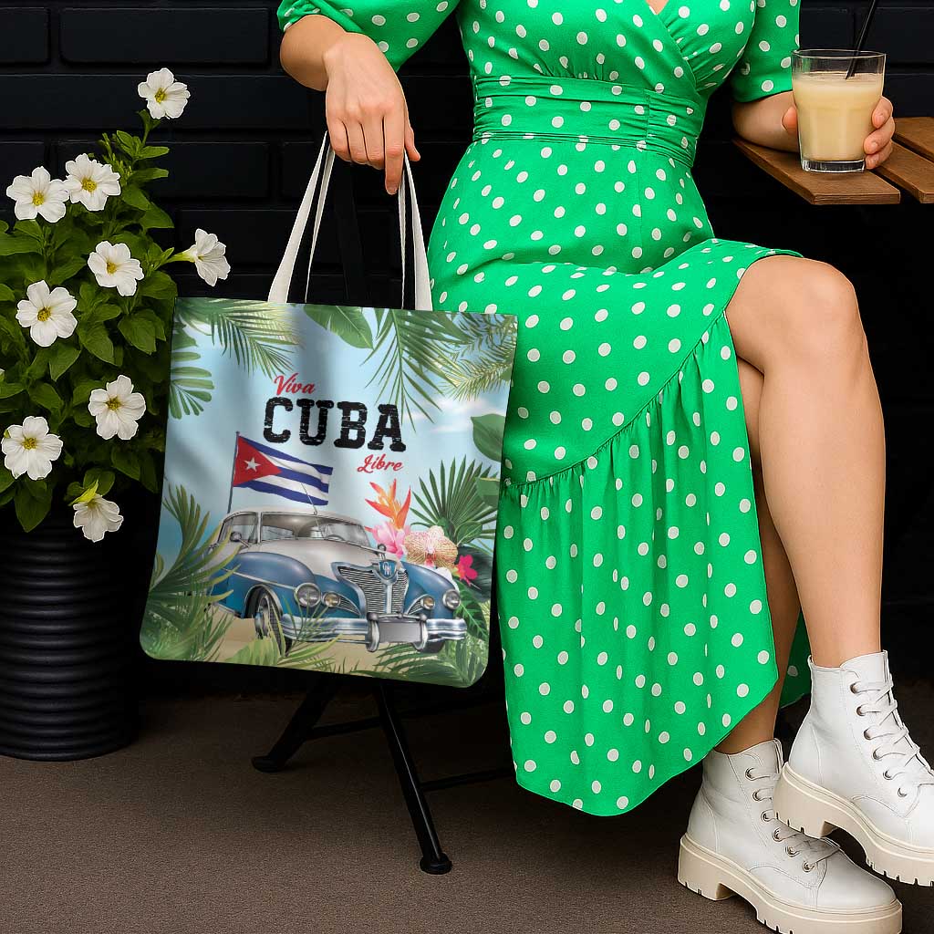 Viva Cuba Libre Tote Bag Libre Car Tropical Style - Wonder Print Shop