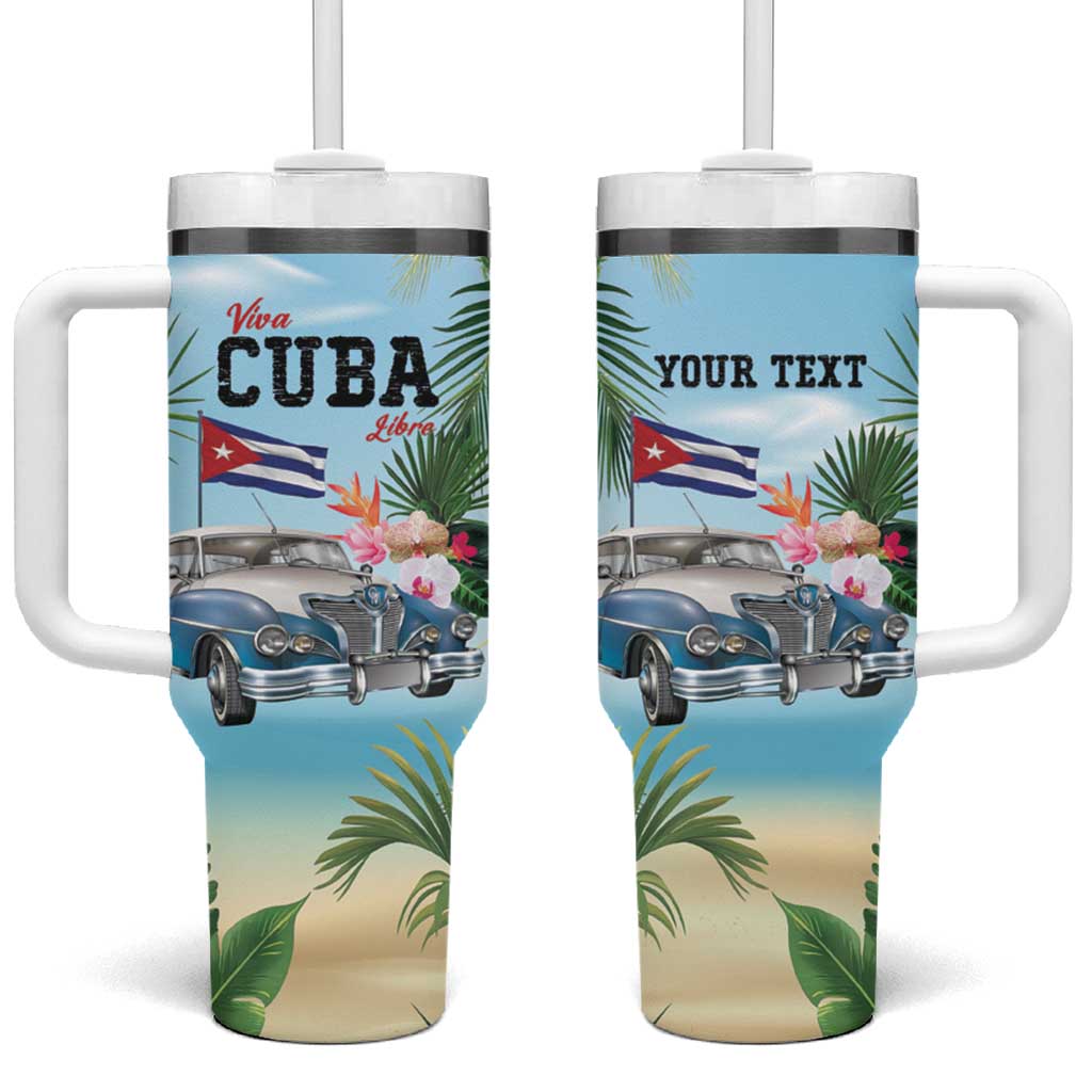 Personalized Viva Cuba Libre Tumbler With Handle Libre Car Tropical Style - Wonder Print Shop