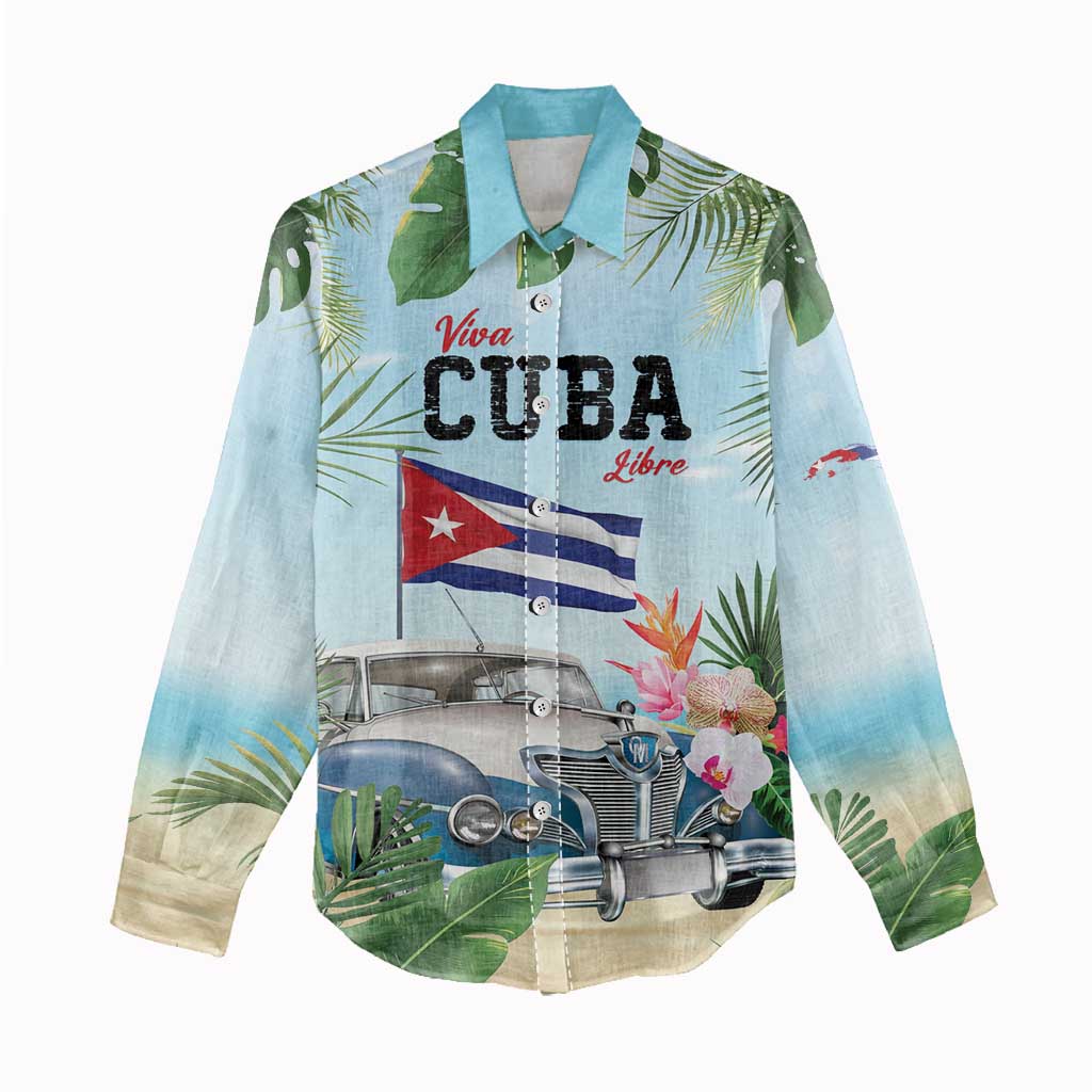 Personalized Viva Cuba Libre Women Casual Shirt Libre Car Tropical Style - Wonder Print Shop