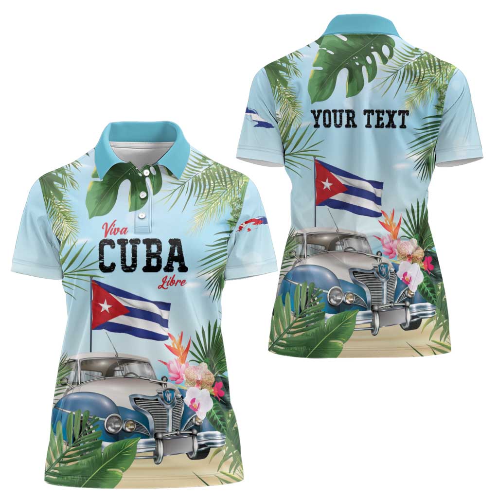 Personalized Viva Cuba Libre Women Polo Shirt Libre Car Tropical Style - Wonder Print Shop