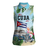 Personalized Viva Cuba Libre Women Sleeveless Polo Shirt Libre Car Tropical Style - Wonder Print Shop