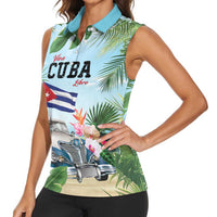 Personalized Viva Cuba Libre Women Sleeveless Polo Shirt Libre Car Tropical Style - Wonder Print Shop