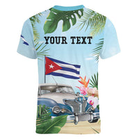 Personalized Viva Cuba Libre Women V-Neck T-Shirt Libre Car Tropical Style - Wonder Print Shop