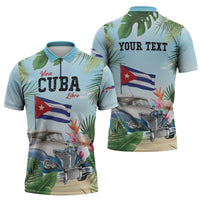 Personalized Viva Cuba Libre Zipper Polo Shirt Libre Car Tropical Style - Wonder Print Shop
