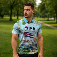 Personalized Viva Cuba Libre Zipper Polo Shirt Libre Car Tropical Style - Wonder Print Shop