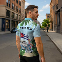 Personalized Viva Cuba Libre Zipper Polo Shirt Libre Car Tropical Style - Wonder Print Shop