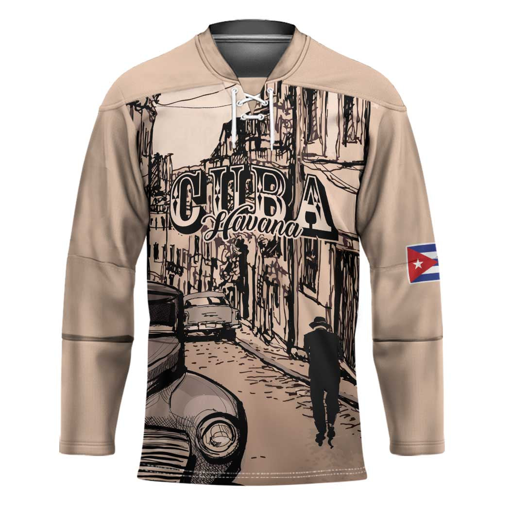 Personalized Cuba Havana Hockey Jersey Libre Car Retro Style - Wonder Print Shop