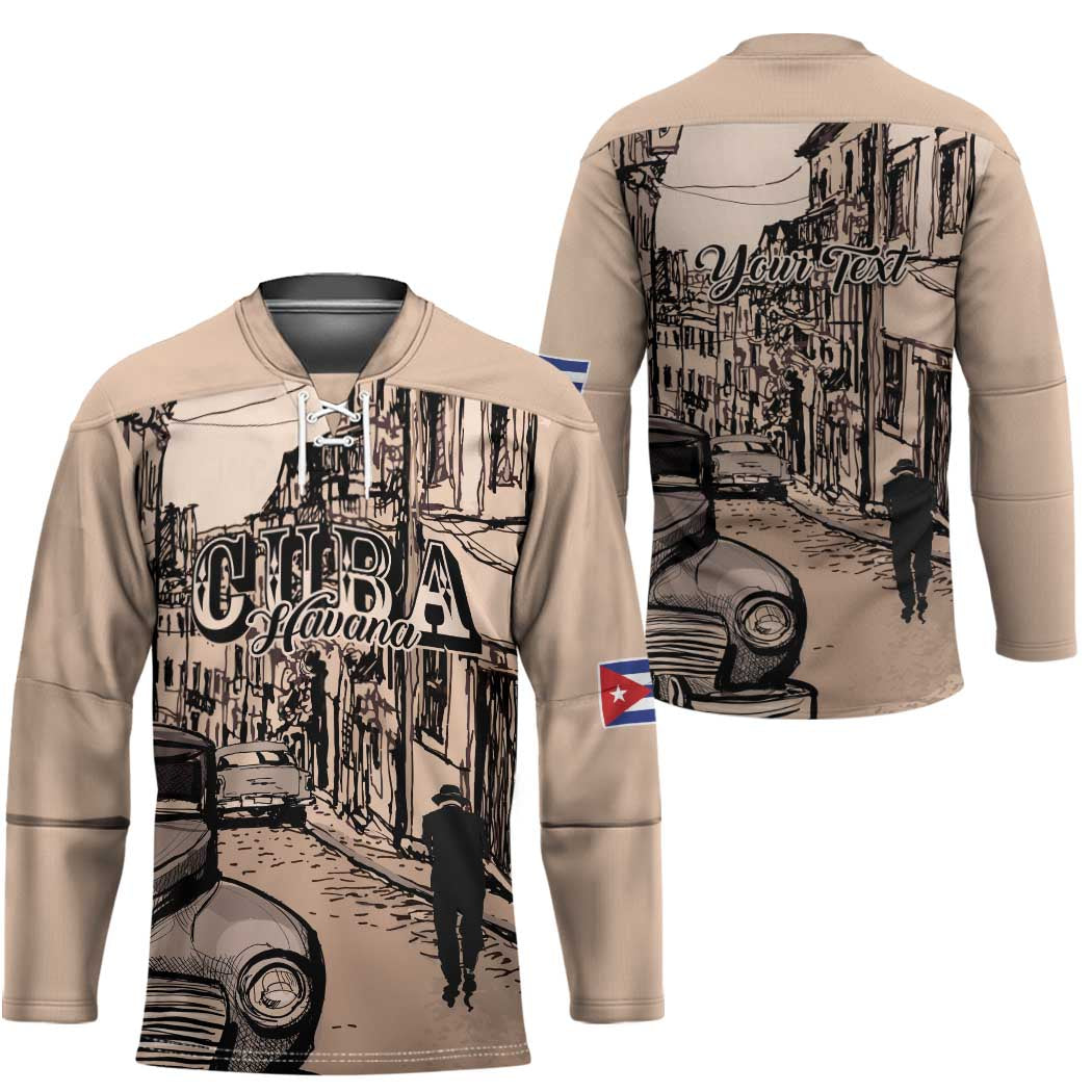 Personalized Cuba Havana Hockey Jersey Libre Car Retro Style - Wonder Print Shop
