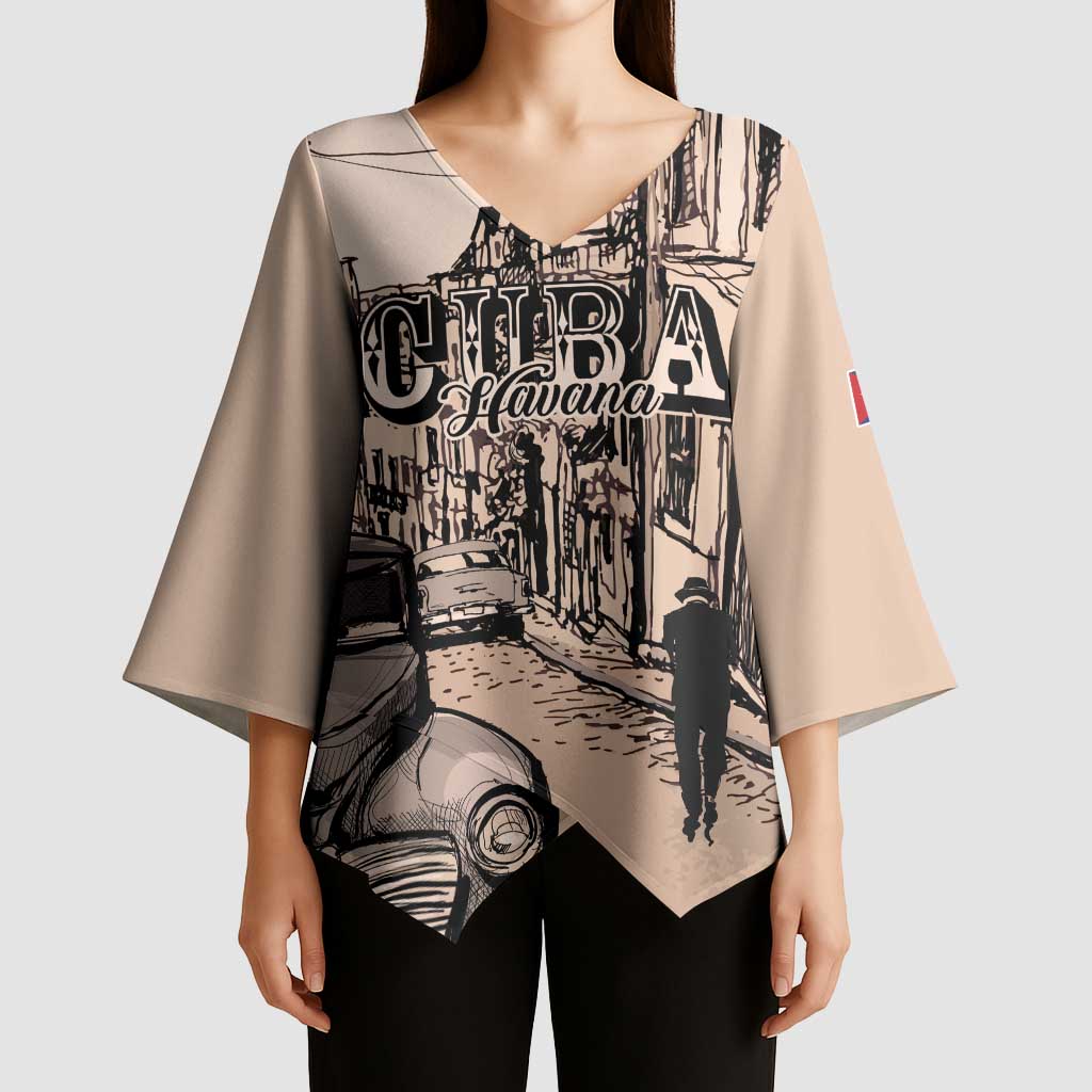 Personalized Cuba Havana Kimono Sleeve Blouse Libre Car Retro Style - Wonder Print Shop