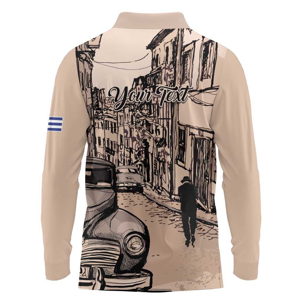 Personalized Cuba Havana Long Sleeve Polo Shirt Libre Car Retro Style - Wonder Print Shop