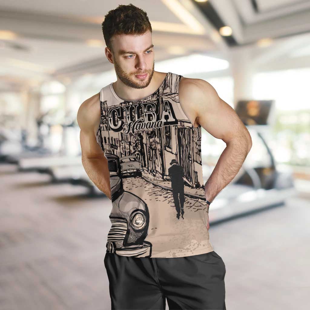 Personalized Cuba Havana Men Tank Top Libre Car Retro Style - Wonder Print Shop