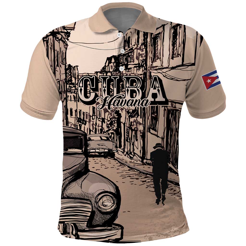 Personalized Cuba Havana Polo Shirt Libre Car Retro Style - Wonder Print Shop