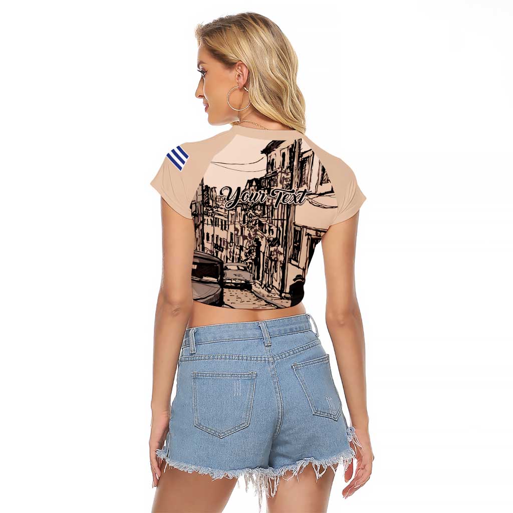 Personalized Cuba Havana Raglan Cropped T Shirt Libre Car Retro Style - Wonder Print Shop