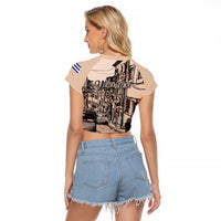 Personalized Cuba Havana Raglan Cropped T Shirt Libre Car Retro Style - Wonder Print Shop