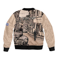 Personalized Cuba Havana Sleeve Zip Bomber Jacket Libre Car Retro Style - Wonder Print Shop