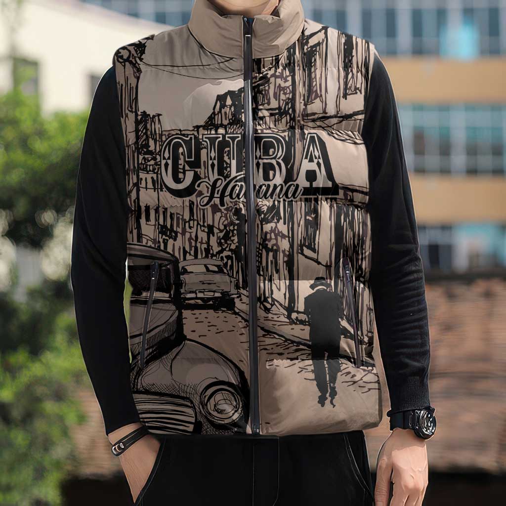 Personalized Cuba Havana Sleeveless Puffer Jacket Libre Car Retro Style - Wonder Print Shop