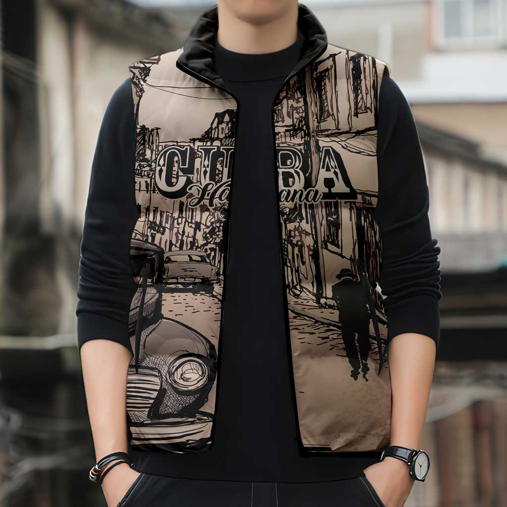 Personalized Cuba Havana Sleeveless Puffer Jacket Libre Car Retro Style - Wonder Print Shop