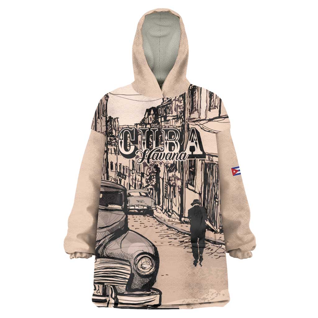 Personalized Cuba Havana Wearable Blanket Hoodie Libre Car Retro Style - Wonder Print Shop