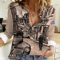 Personalized Cuba Havana Women Casual Shirt Libre Car Retro Style - Wonder Print Shop