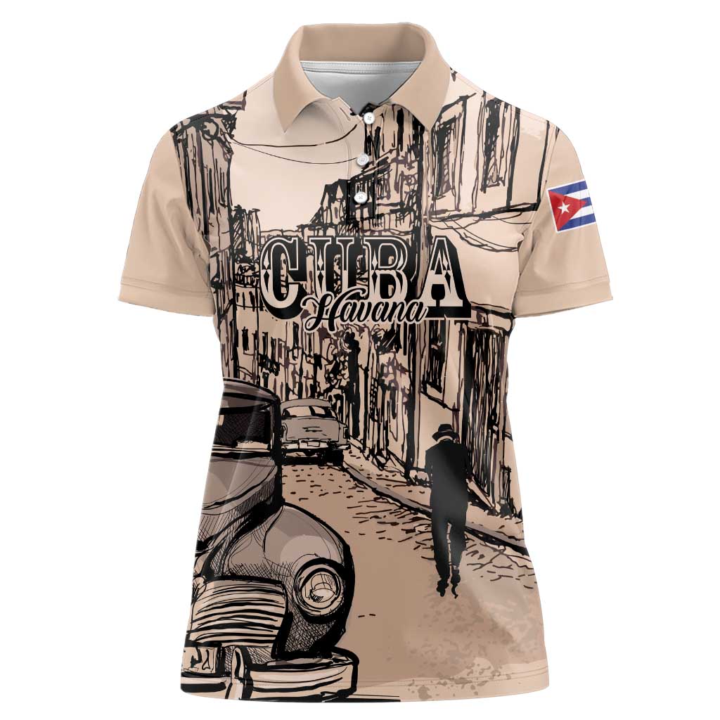 Personalized Cuba Havana Women Polo Shirt Libre Car Retro Style - Wonder Print Shop