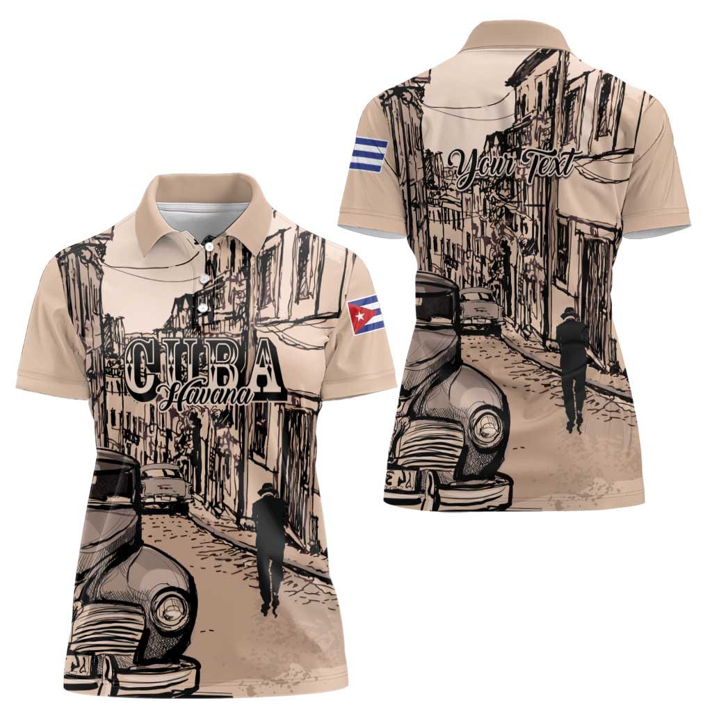 Personalized Cuba Havana Women Polo Shirt Libre Car Retro Style - Wonder Print Shop