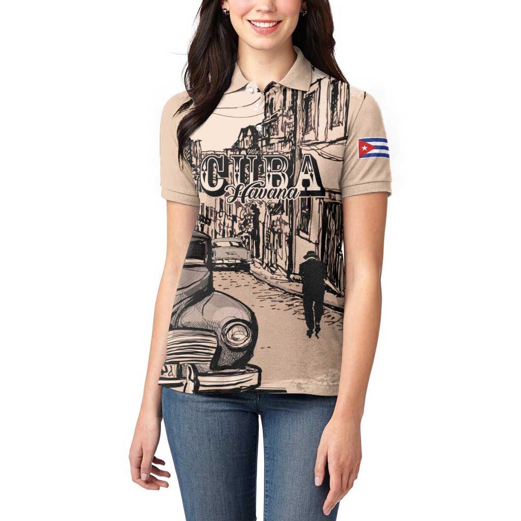 Personalized Cuba Havana Women Polo Shirt Libre Car Retro Style - Wonder Print Shop