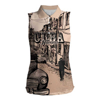 Personalized Cuba Havana Women Sleeveless Polo Shirt Libre Car Retro Style - Wonder Print Shop