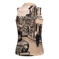 Personalized Cuba Havana Women Sleeveless Polo Shirt Libre Car Retro Style - Wonder Print Shop