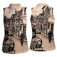 Personalized Cuba Havana Women Sleeveless Polo Shirt Libre Car Retro Style - Wonder Print Shop