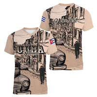 Personalized Cuba Havana Women V-Neck T-Shirt Libre Car Retro Style - Wonder Print Shop