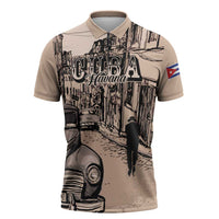 Personalized Cuba Havana Zipper Polo Shirt Libre Car Retro Style - Wonder Print Shop