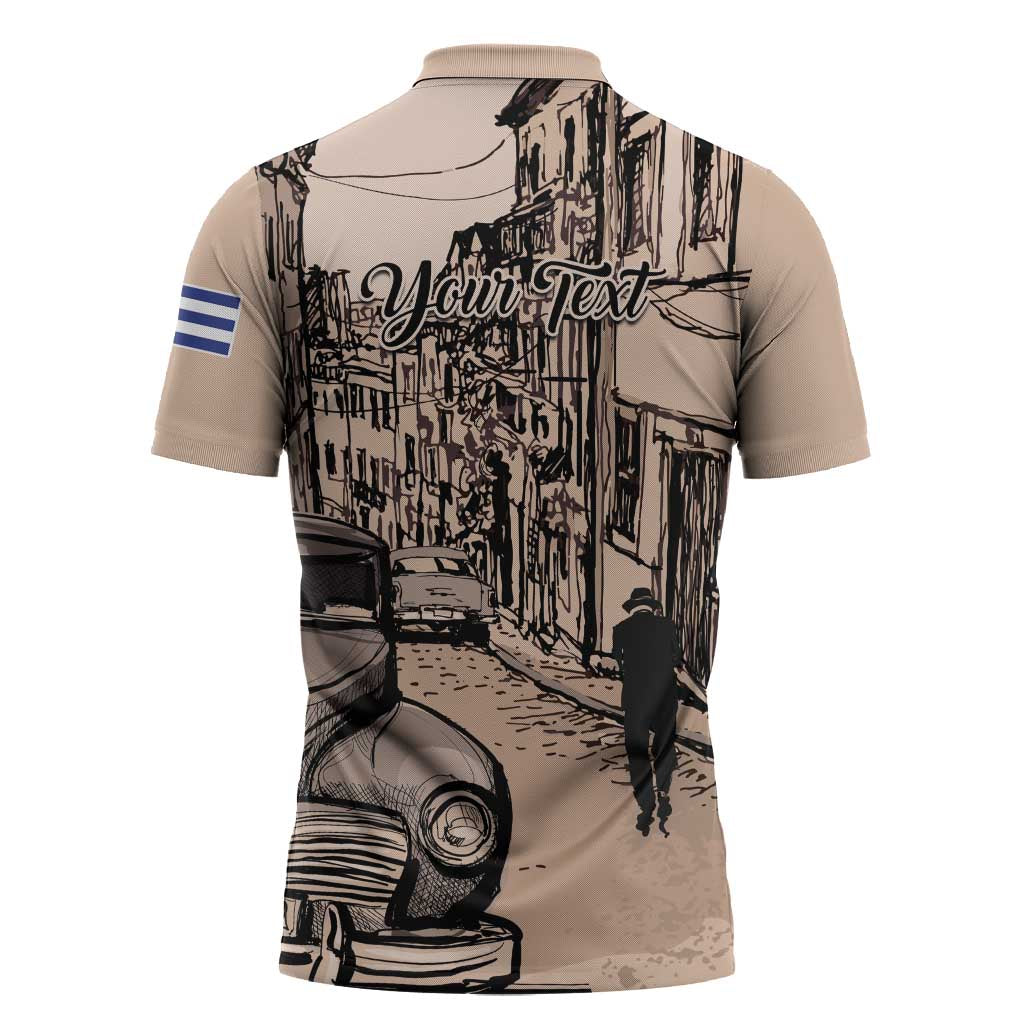 Personalized Cuba Havana Zipper Polo Shirt Libre Car Retro Style - Wonder Print Shop