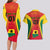 Ghana Football Couples Matching Long Sleeve Bodycon Dress and Hawaiian Shirt I Love Black Stars