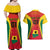 Ghana Football Couples Matching Off Shoulder Maxi Dress and Hawaiian Shirt I Love Black Stars