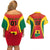 Ghana Football Couples Matching Off Shoulder Short Dress and Hawaiian Shirt I Love Black Stars