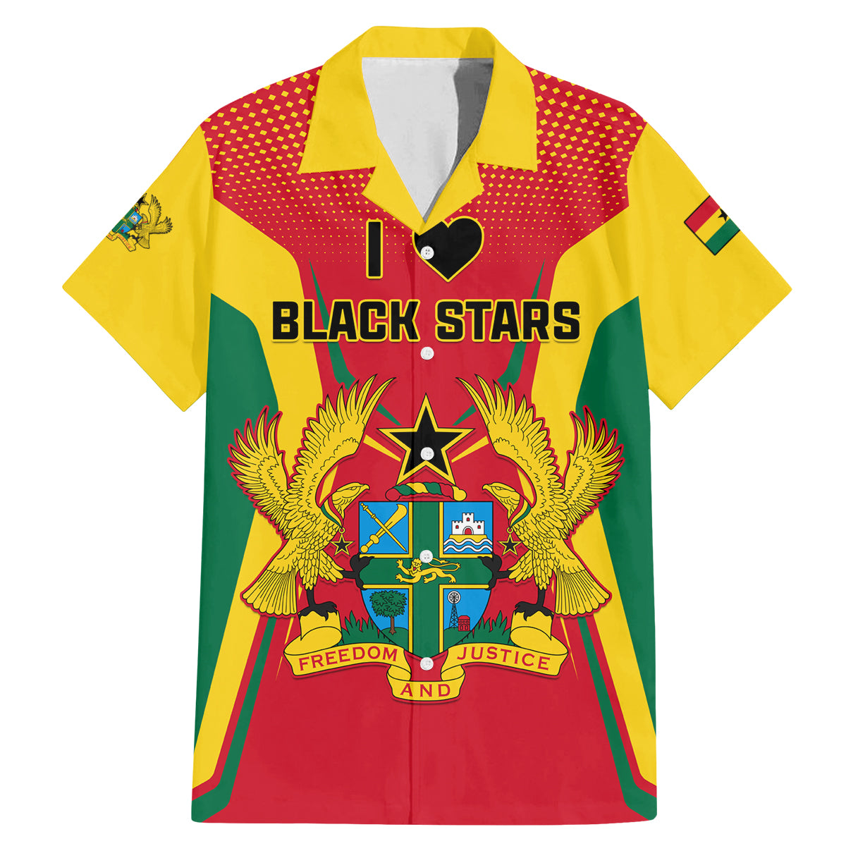 Ghana Football Family Matching Mermaid Dress and Hawaiian Shirt I Love Black Stars - Wonder Print Shop