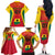 Ghana Football Family Matching Off Shoulder Long Sleeve Dress and Hawaiian Shirt I Love Black Stars