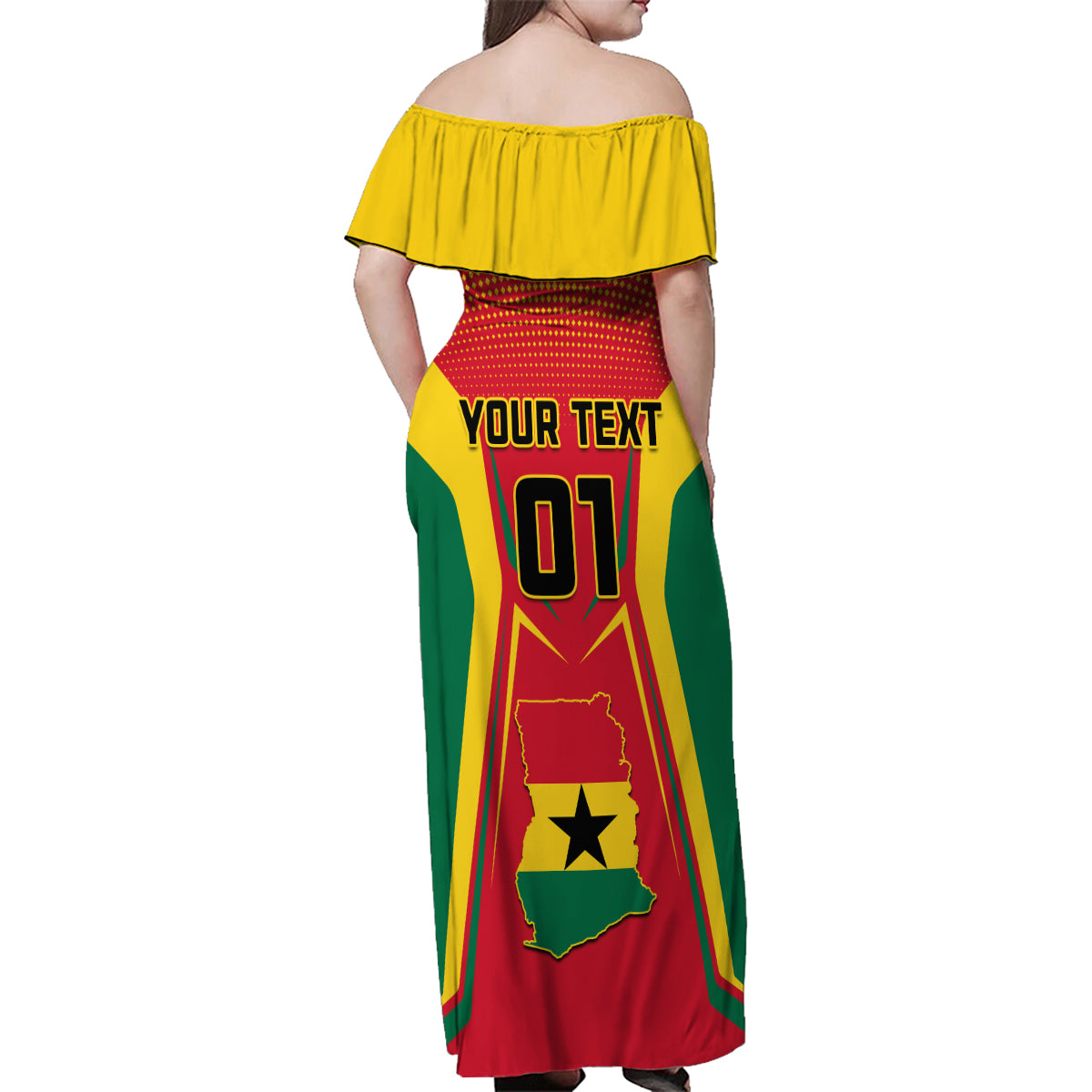 Ghana Football Family Matching Off Shoulder Maxi Dress and Hawaiian Shirt I Love Black Stars - Wonder Print Shop