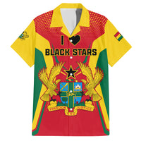 Ghana Football Family Matching Short Sleeve Bodycon Dress and Hawaiian Shirt I Love Black Stars - Wonder Print Shop