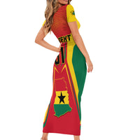 Ghana Football Family Matching Short Sleeve Bodycon Dress and Hawaiian Shirt I Love Black Stars - Wonder Print Shop