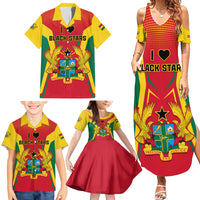 Ghana Football Family Matching Summer Maxi Dress and Hawaiian Shirt I Love Black Stars - Wonder Print Shop