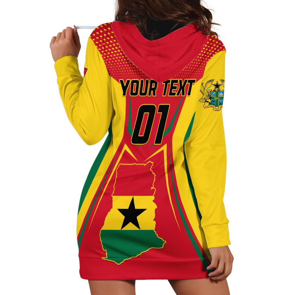 Ghana Football Hoodie Dress I Love Black Stars - Wonder Print Shop