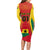 Ghana Football Long Sleeve Bodycon Dress I Love Black Stars