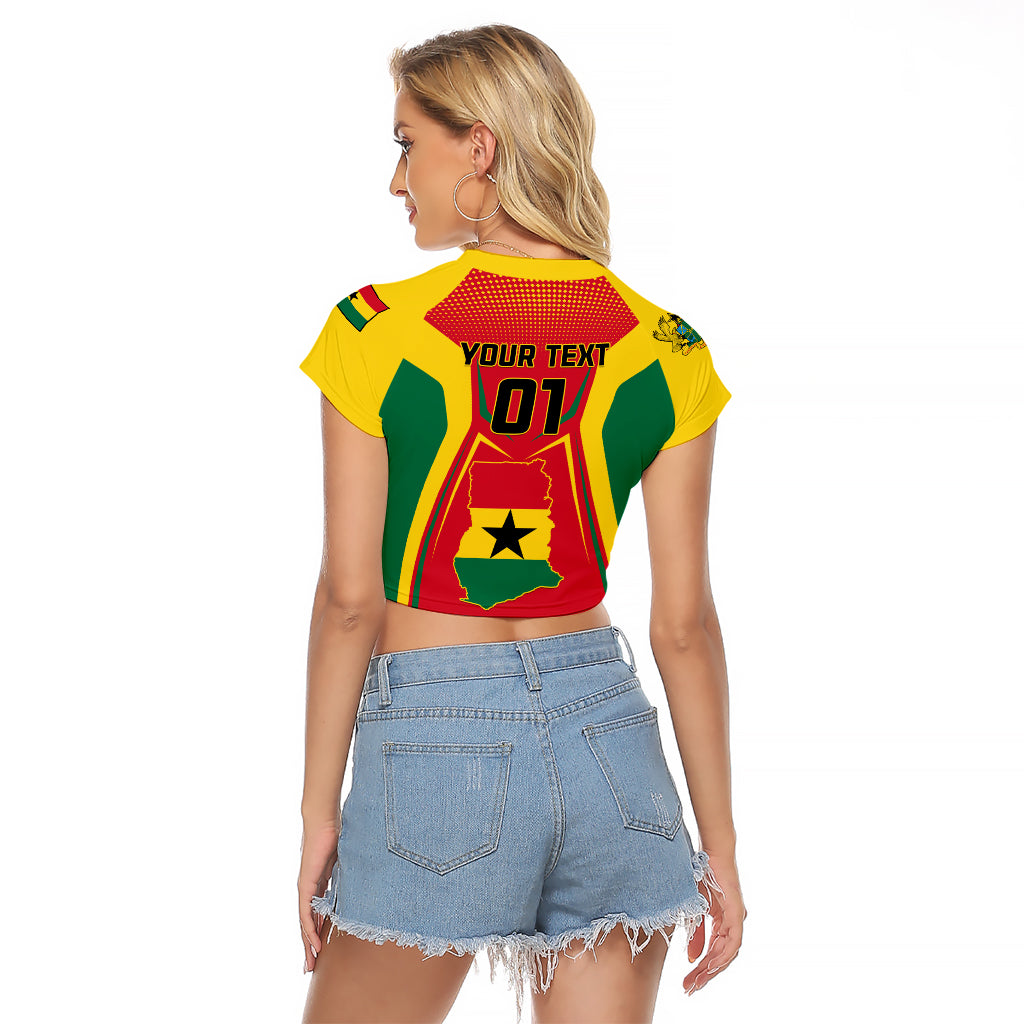 Ghana Football Raglan Cropped T Shirt I Love Black Stars - Wonder Print Shop