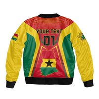 Ghana Football Sleeve Zip Bomber Jacket I Love Black Stars - Wonder Print Shop