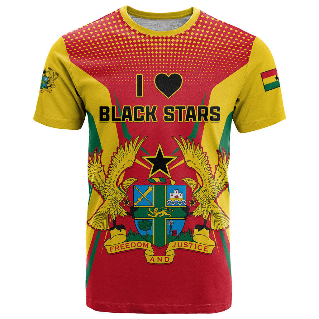 Ghana Football T Shirt I Love Black Stars
